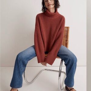 Madewell Rust Cowl Neck Sweater